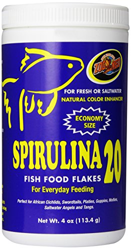 Zoologijos sodas Med Spirulina 20 dribsnių žuvies maistas, 4 uncijos